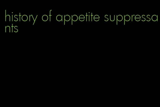 history of appetite suppressants